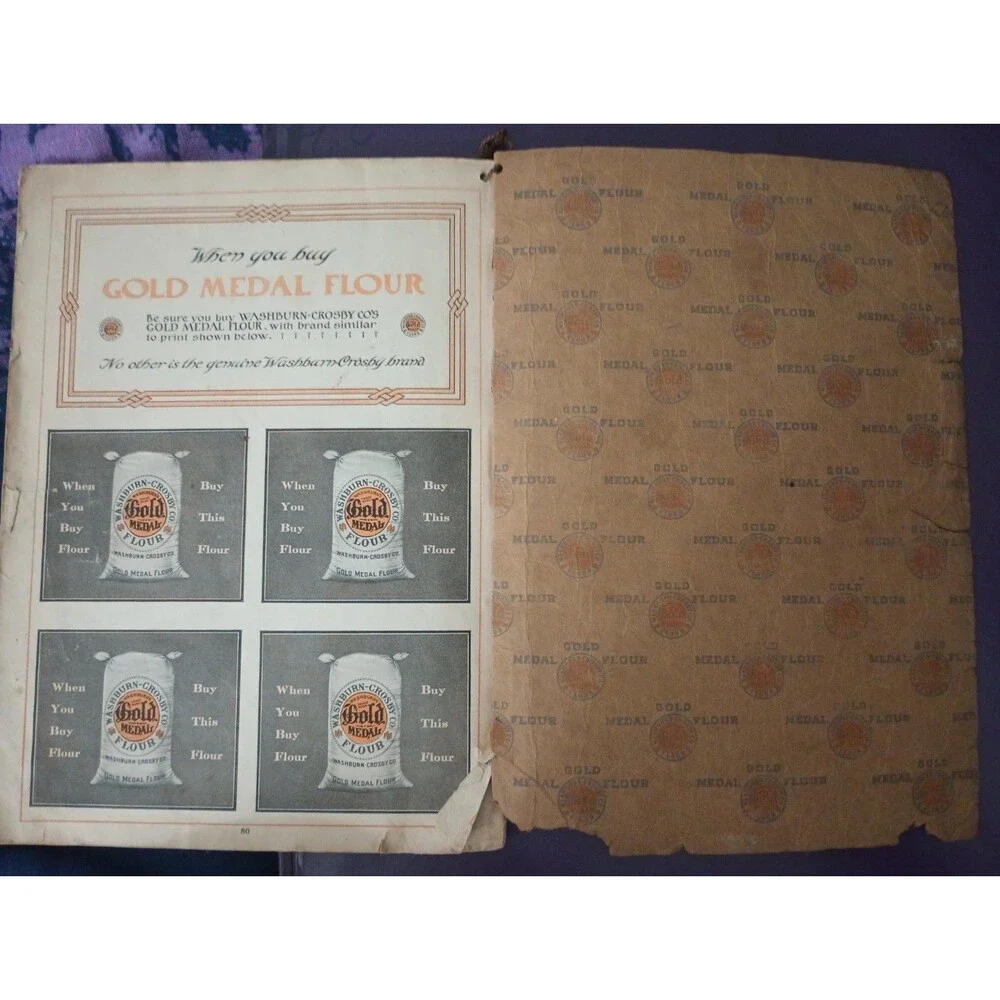 Antique 1910 Gold Medal Flour Cook Book Washburn-Crosby Co. Soft Cover Book